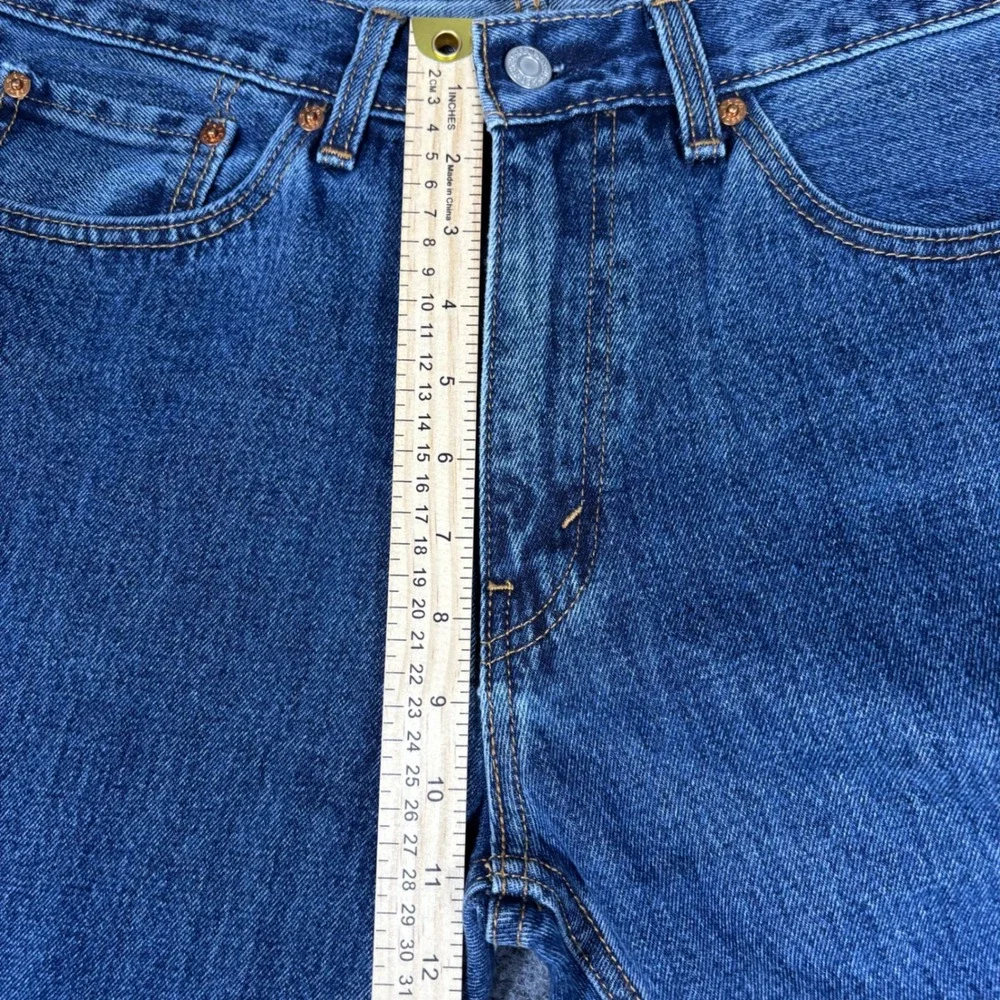 Levis 505 Regular Fit Straight Leg Jeans Dark Wash Blue Denim Mens 33x30 NWT